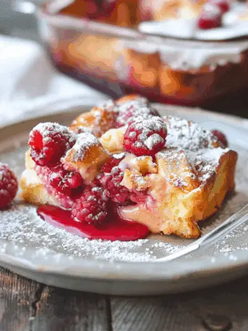 Raspberry Cheesecake French Toast Casserole