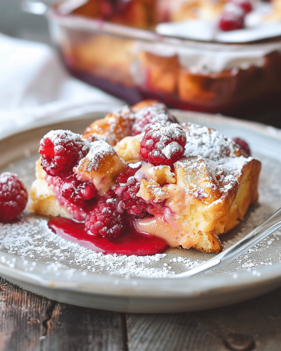 Raspberry Cheesecake French Toast Casserole
