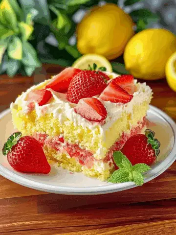 Strawberry Lemonade Poke Cake