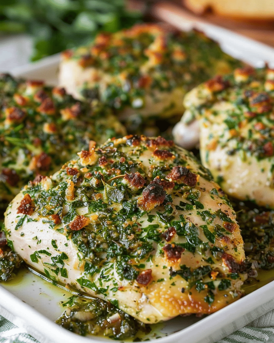 Spinach Herb Baked Chicken