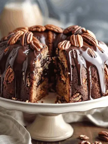 Decadent German Chocolate Pecan Pound Cake Delight