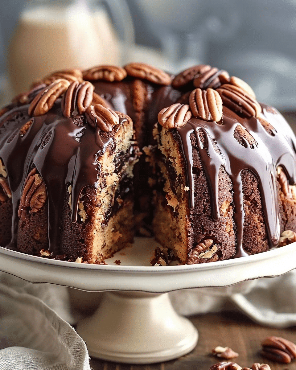 Decadent German Chocolate Pecan Pound Cake Delight