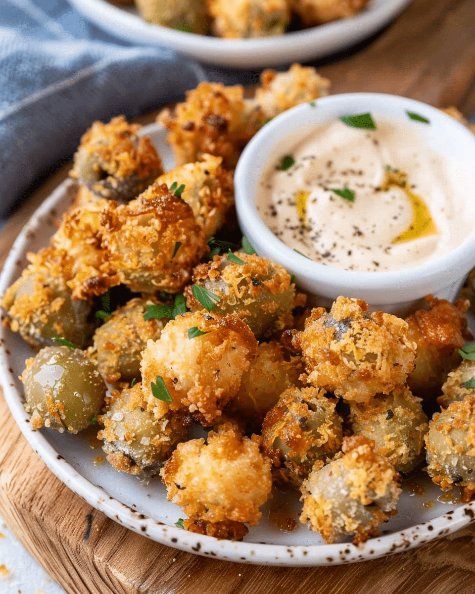 Fried Olives with Garlic Aioli
