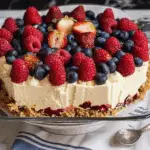 No-Bake Cheesecake Flag Cake