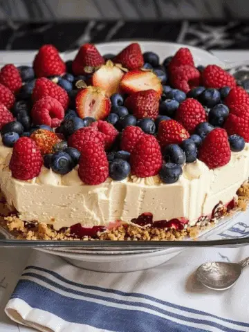 No-Bake Cheesecake Flag Cake