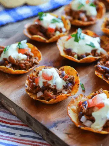 Red, White, and Blue Taco Bites