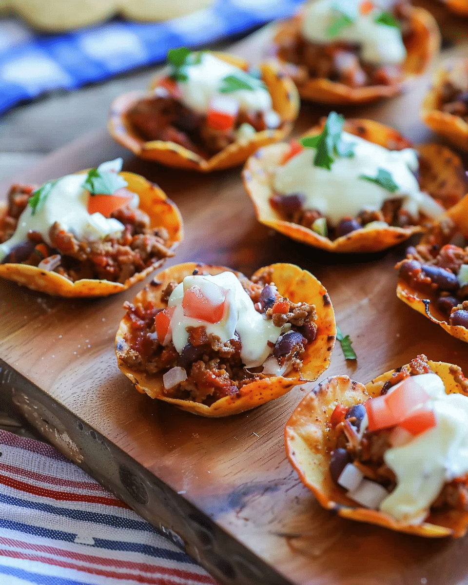 Red, White, and Blue Taco Bites